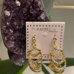 Pastels Gold and Silver Dangle Earrings